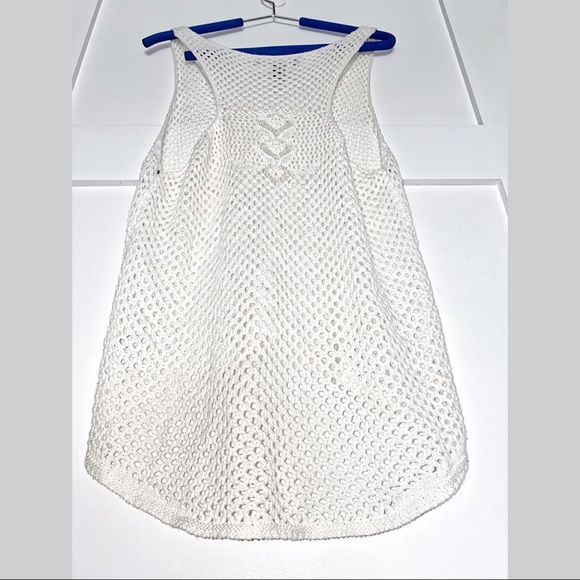 White Knitted Beach Chic Tank Top M - Picture 6 of 11